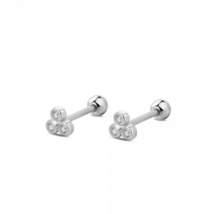 Piercing Plata 3 Chatones Circonita