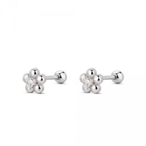 Piercing Plata Flor Bubble Circonita