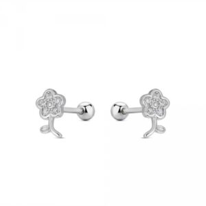 Piercing Plata Flor Circonitas con Tallo