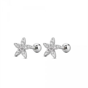 Piercing Plata Flor 5 petalos Circonita