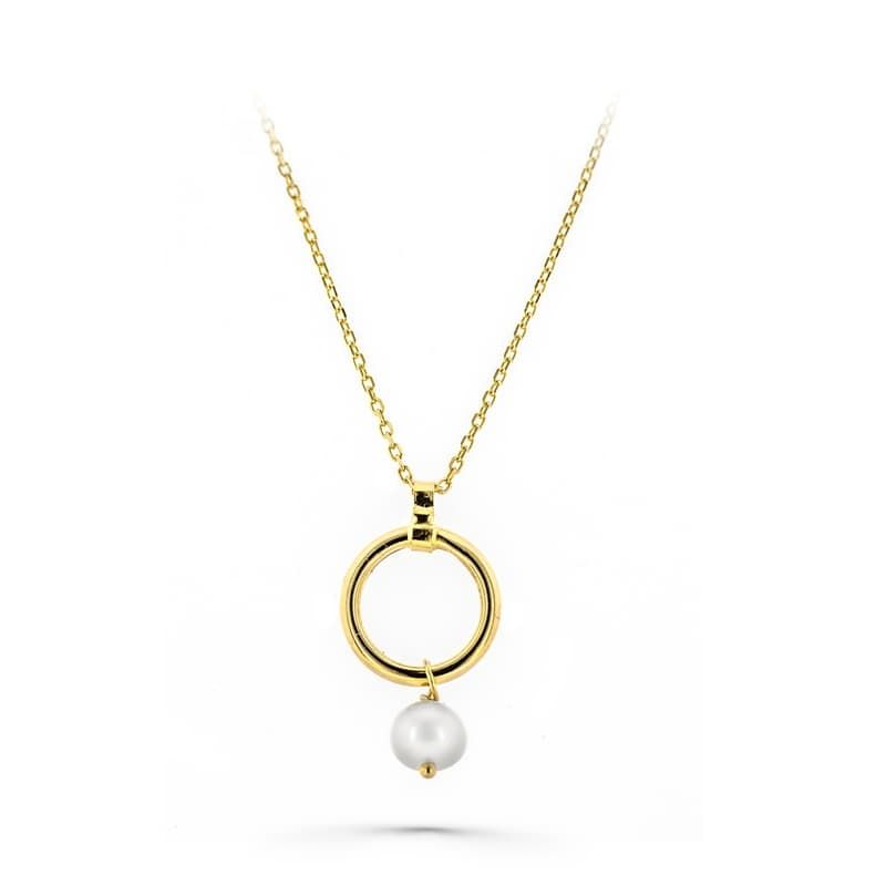 Gargantilla Oro Amarillo Aro y Perla
