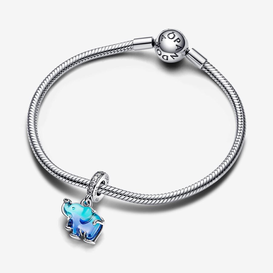 Charm Colgante de Cristal de Murano Azul Elefante 793339C01 - Imagen 3