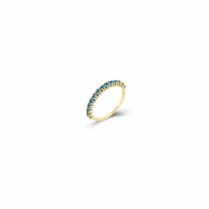 Anillo Plata Alianza Turquesas Gold