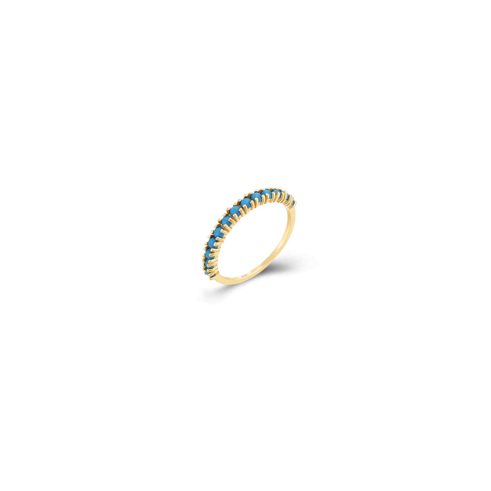 Anillo Plata Alianza Turquesas Gold
