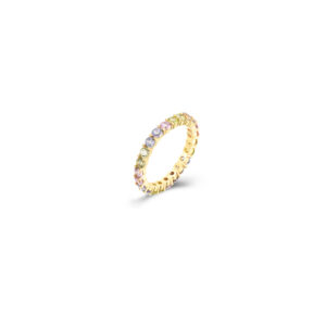 Anillo Plata Alianza Circonitas MUlticolor Gold