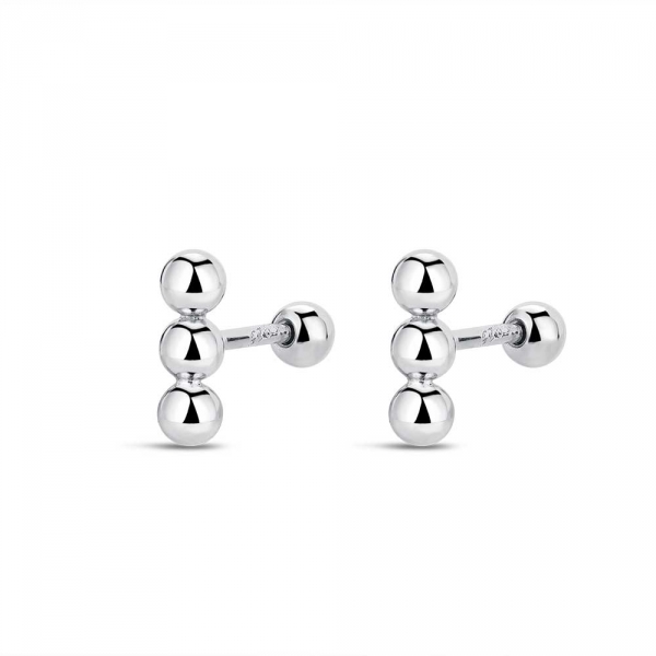 Piercing Plata 3 Bolas Lisas 3mm