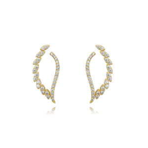 Pendientes Plata Alas Brillantes Gold