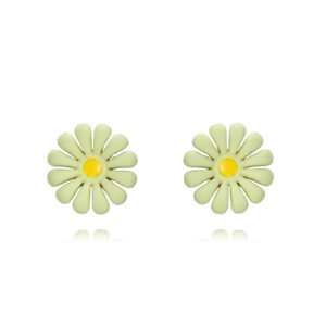 Pendientes plata Flor Margarita Menta