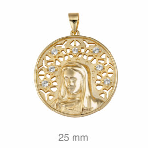 Medalla Plata Virgen Circonitas Gold