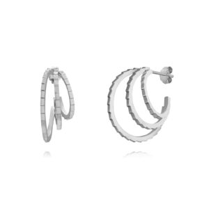 Pendientes Triple Aro Diamantado 20mm