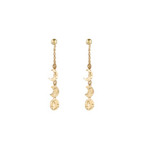 Pendientes Plata Fase Lunar Gold
