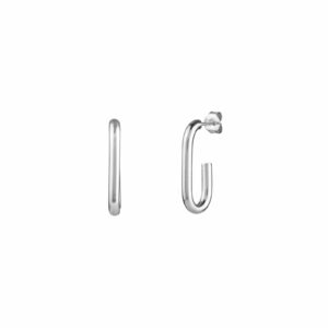Pendientes Plata Semi Aro Oval