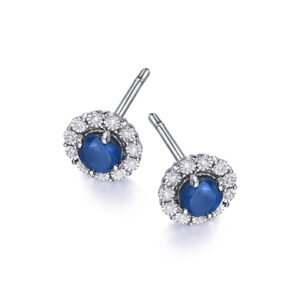 Pendientes Glory Oro Blanco Zafiro y Diamantes GB171ZA