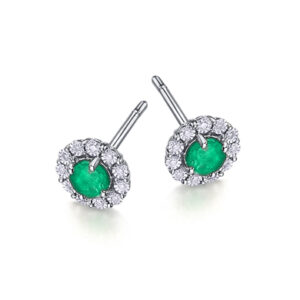 Pendientes Glory Oro Blanco Esmeralda y Diamantes GB171ES