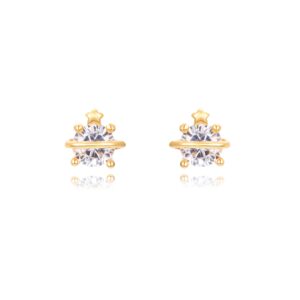 Pendientes Plata Saturno Gold
