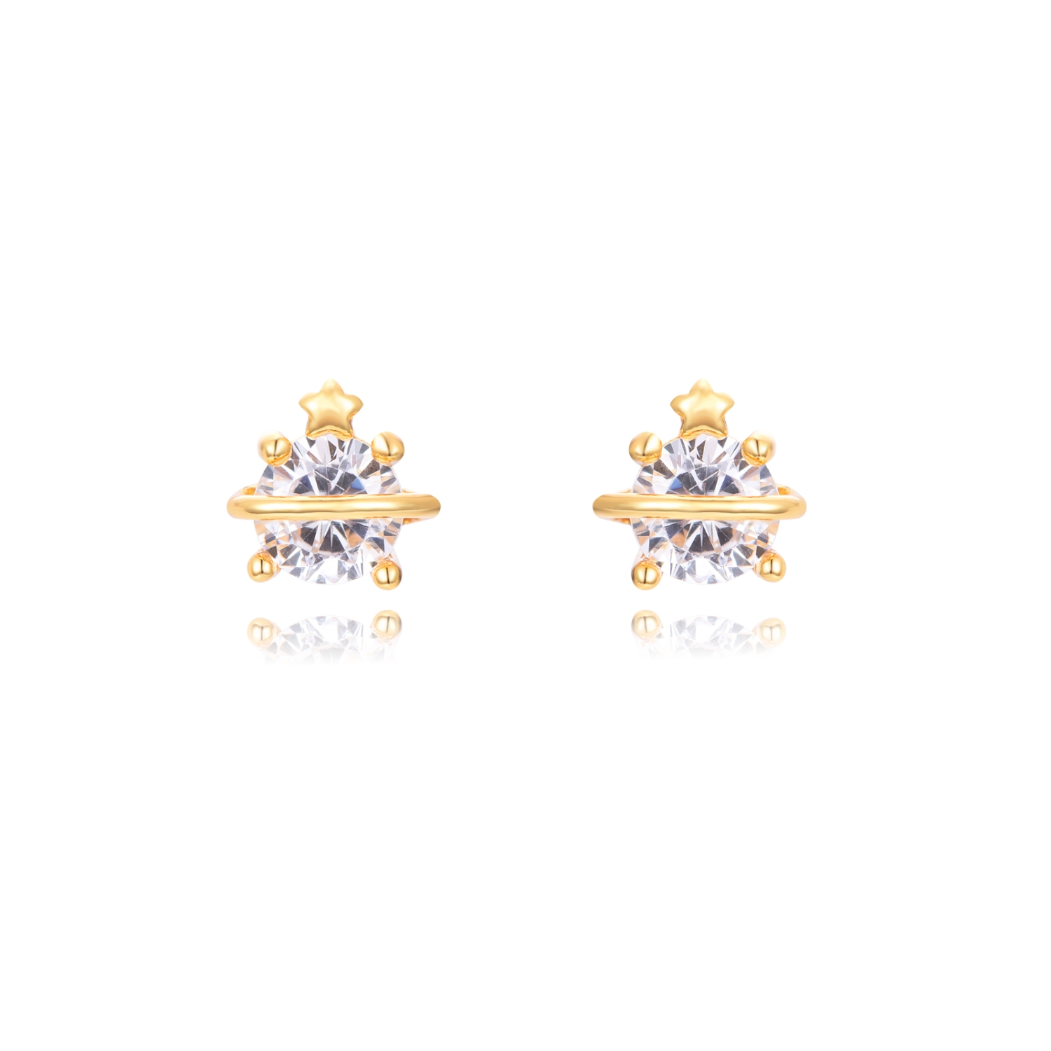 Pendientes Plata Saturno Gold