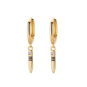 Pendientes  Aro Plata Lápiz Gold