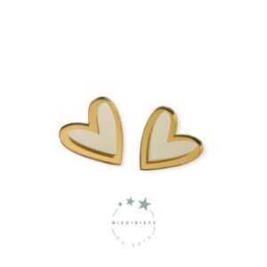 Pendientes Doble Corazón Nacar Dorado
