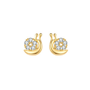 Pendientes Plata Caracol Brillante Gold