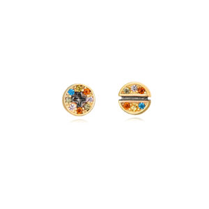 Pendientes Plata Cabeza de Tornillo Gold Multicolor