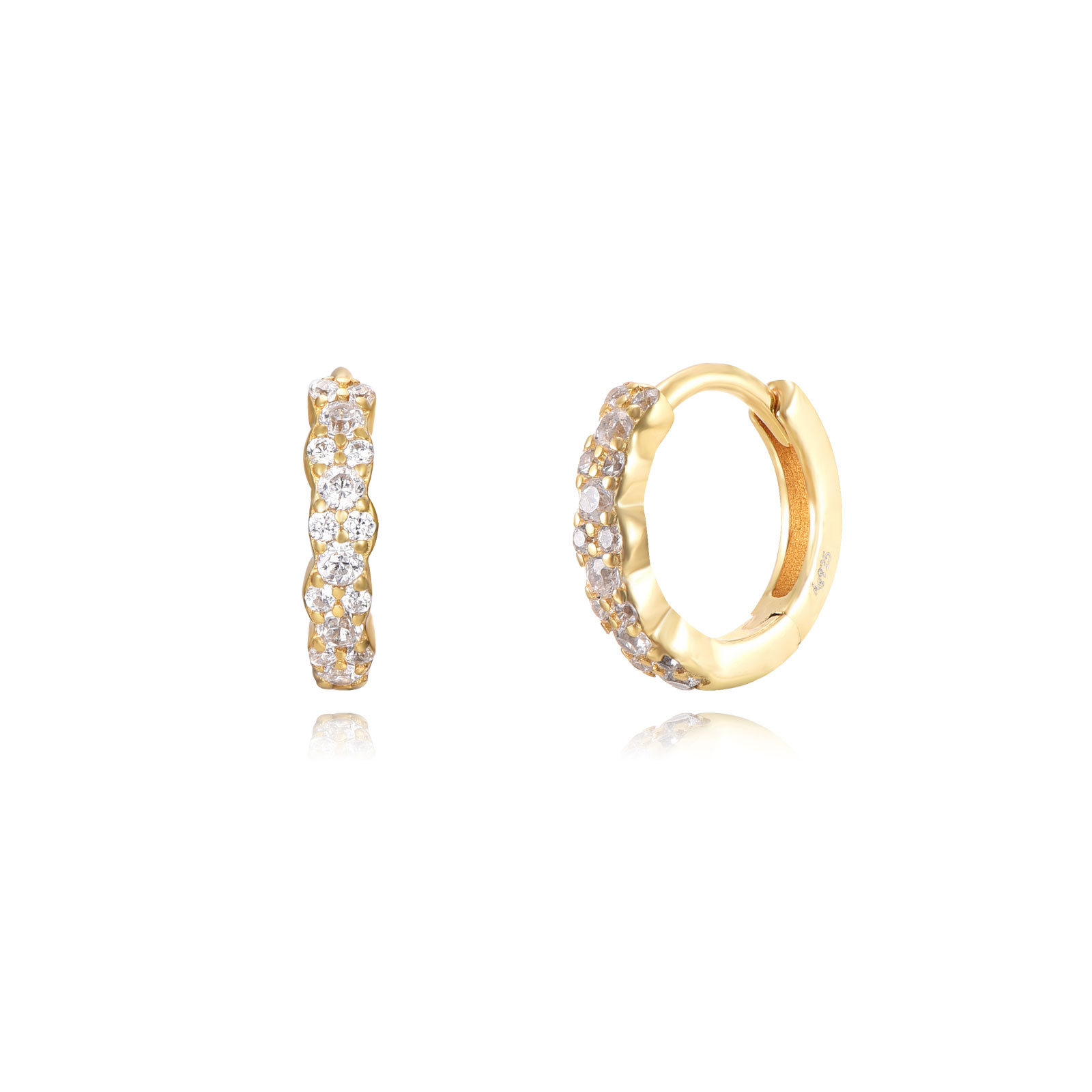 Pendientes Plata Aro Gold Circonitas