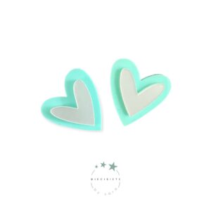 Pendientes Corazón Mini Doble Nacar/Turquesa