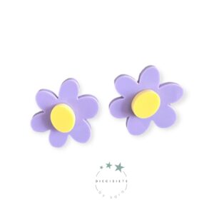 Pendientes  Margaritas Violetas Mini