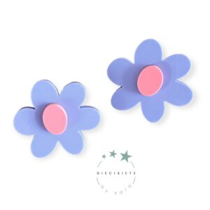 Pendientes Margaritas Violetas