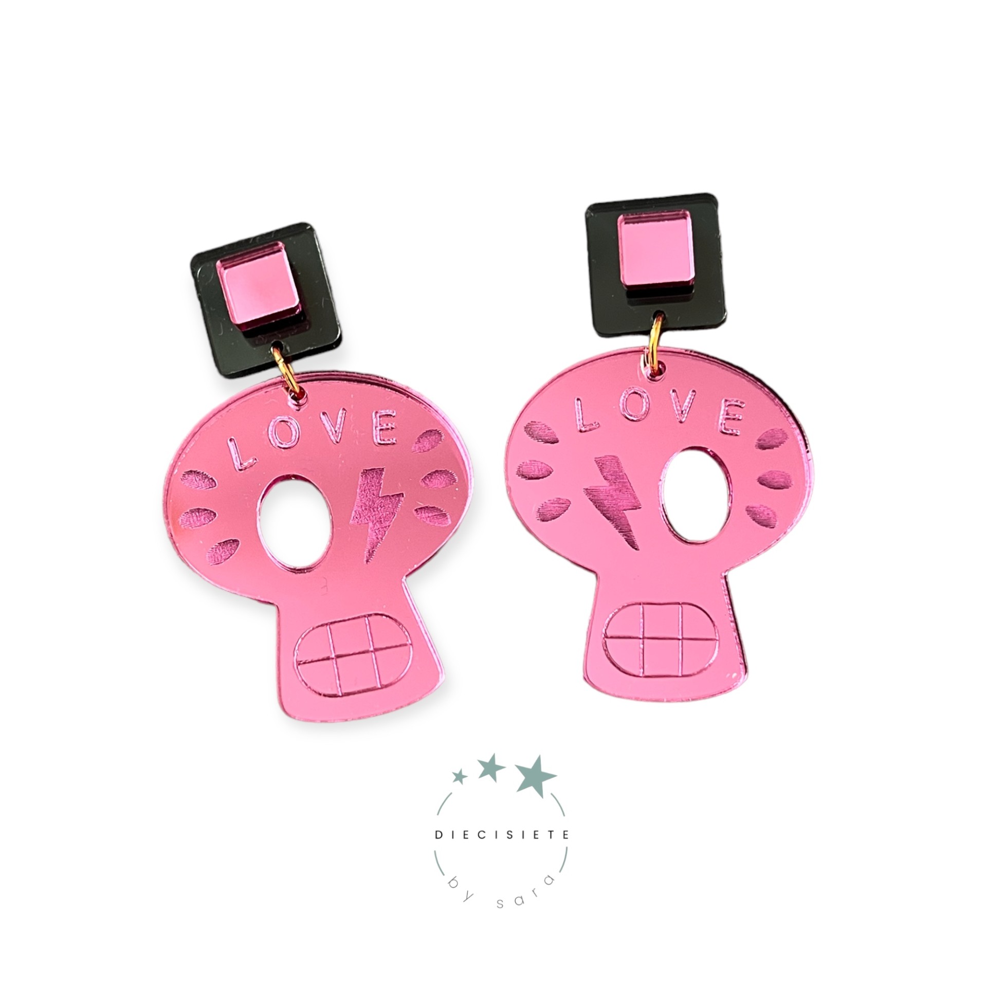Pendientes Skull Rosa