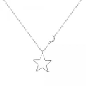 Collar Plata Luna y Estrella