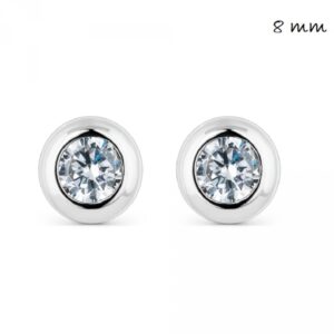 Pendientes Plata Chatón de 8mm