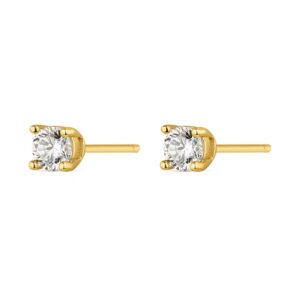 Pendientes Plata Garra 4mm Gold