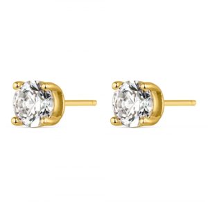 Pendientes Plata Garra 6mm Gold
