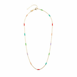 Collar Plata Piezas Multicolor Gold