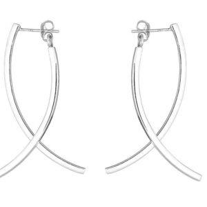 Pendientes Plata Barras Curvas