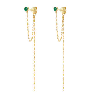 Pendientes Plata Usune Gold Verde