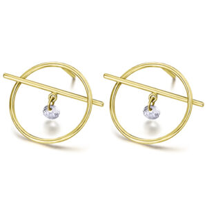 Pendientes Loop Oro y Topacios Blancos GB167OA
