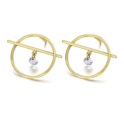 Pendientes Loop Oro y Topacios Blancos GB167OA