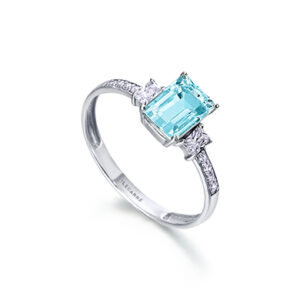 Anillo Destiny Topacio Azul Y Diamantes GA053TA