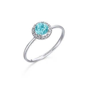 Anillo Ocean Oro Blanco Topacio y Diamantes GA121OB
