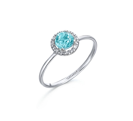 Anillo Ocean Oro Blanco Topacio y Diamantes GA121OB