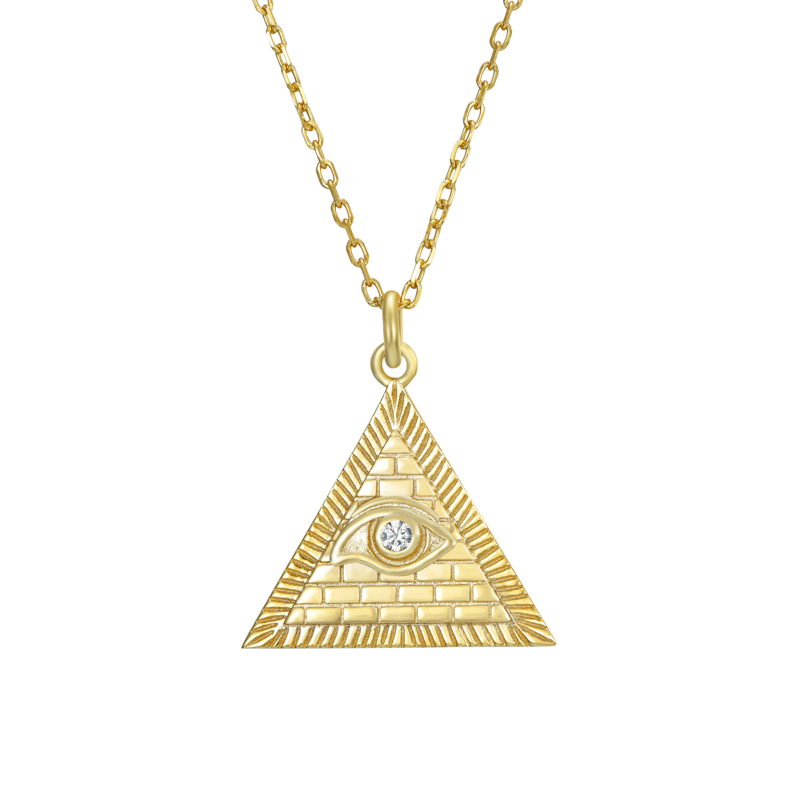 Collar Plata Iluminati Gold
