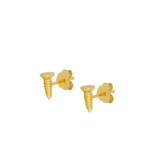 Pendientes Plata Tornillo Gold