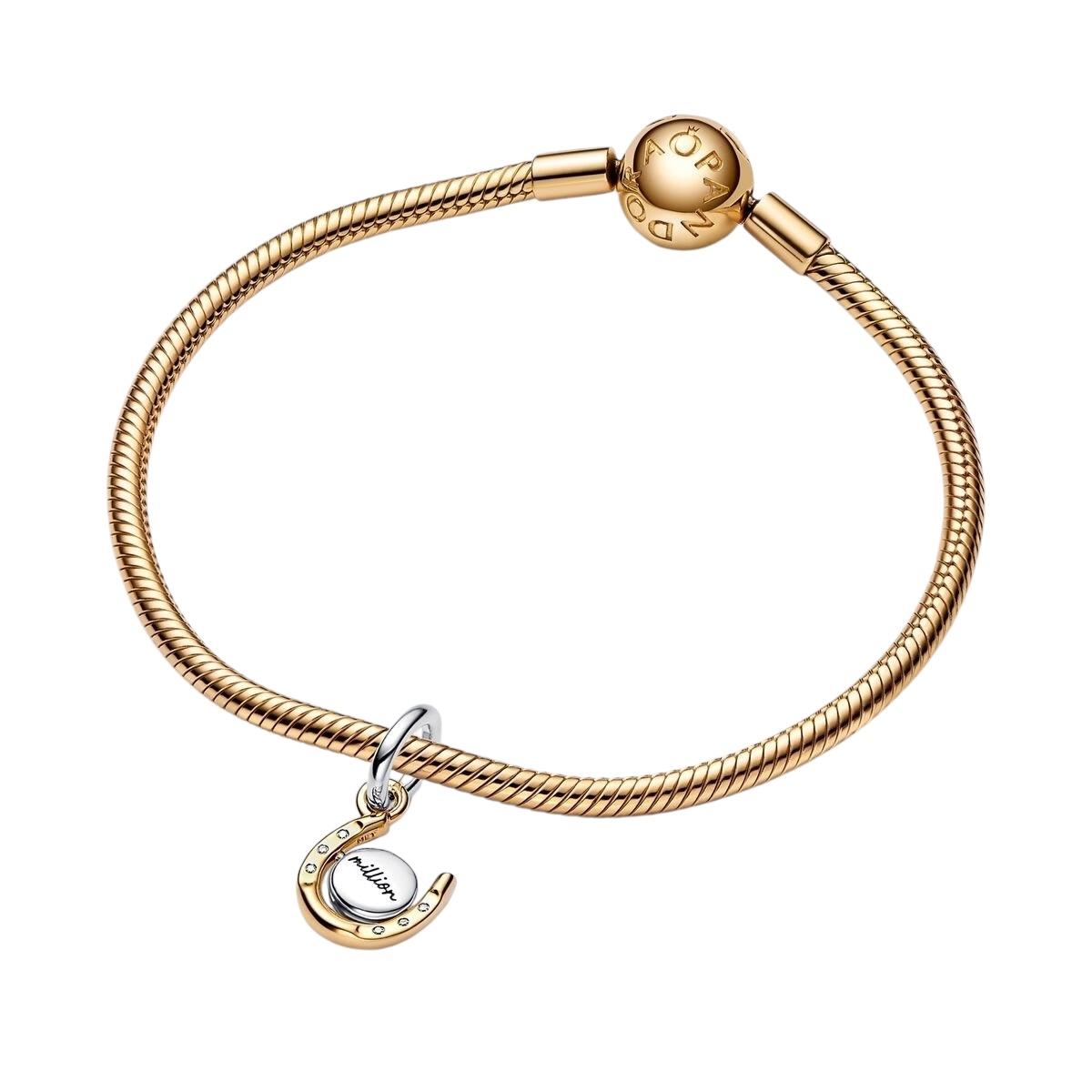 Charm Colgante Herradura Disco Giratorio en Dos Tonos 762713C01 - Imagen 3