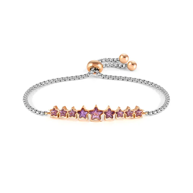 Pulsera Milleluci con Cristales en Forma de Estrella Morada 028012 001