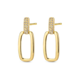 Pendientes Plata Eslabón 23 mm Gold