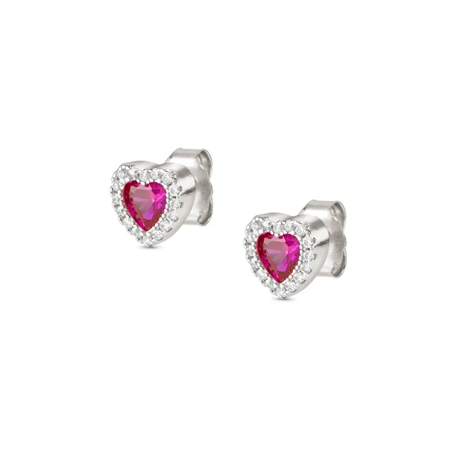 Pendientes All My Love Corazón con Circonita Roja 240304 006