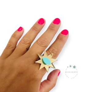 Anillo Sol y Turquesa