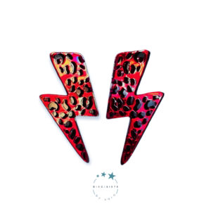 Pendientes Rayo Print Rojo