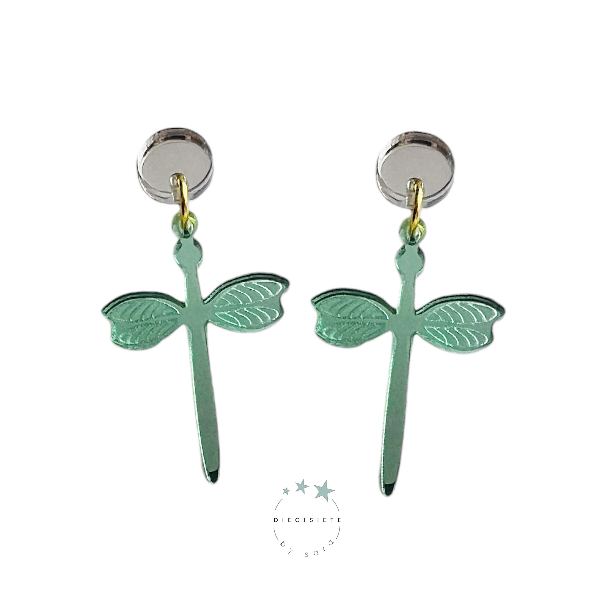 Pendientes Libélula Verde